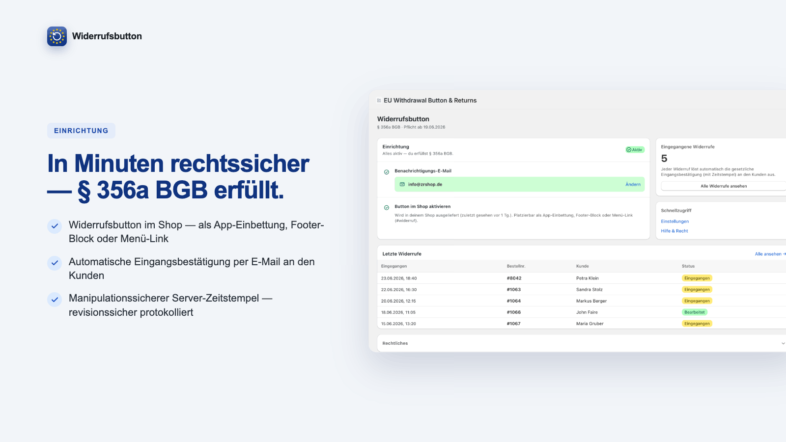 Setting up the withdrawal button in the Shopify theme editor