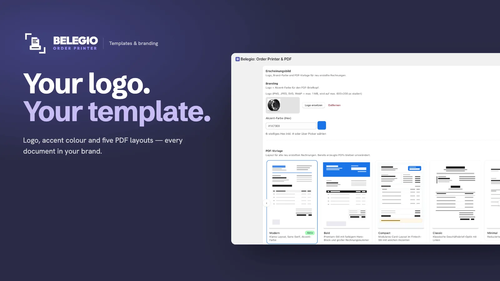 Belegio templates & branding